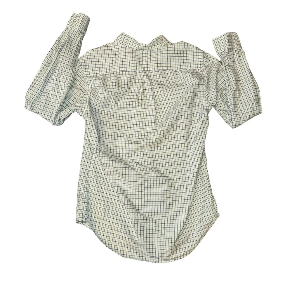 Ralph Lauren Button Down‎ Shirt Mens Small Green Navy Tattersall Long Sleeve